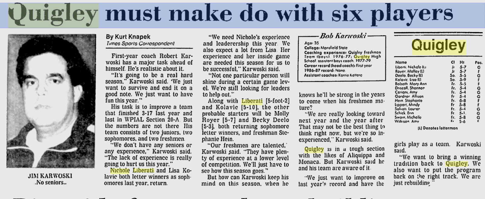 Newspaper clipping about Robert Karn and his leadership in a school setting.