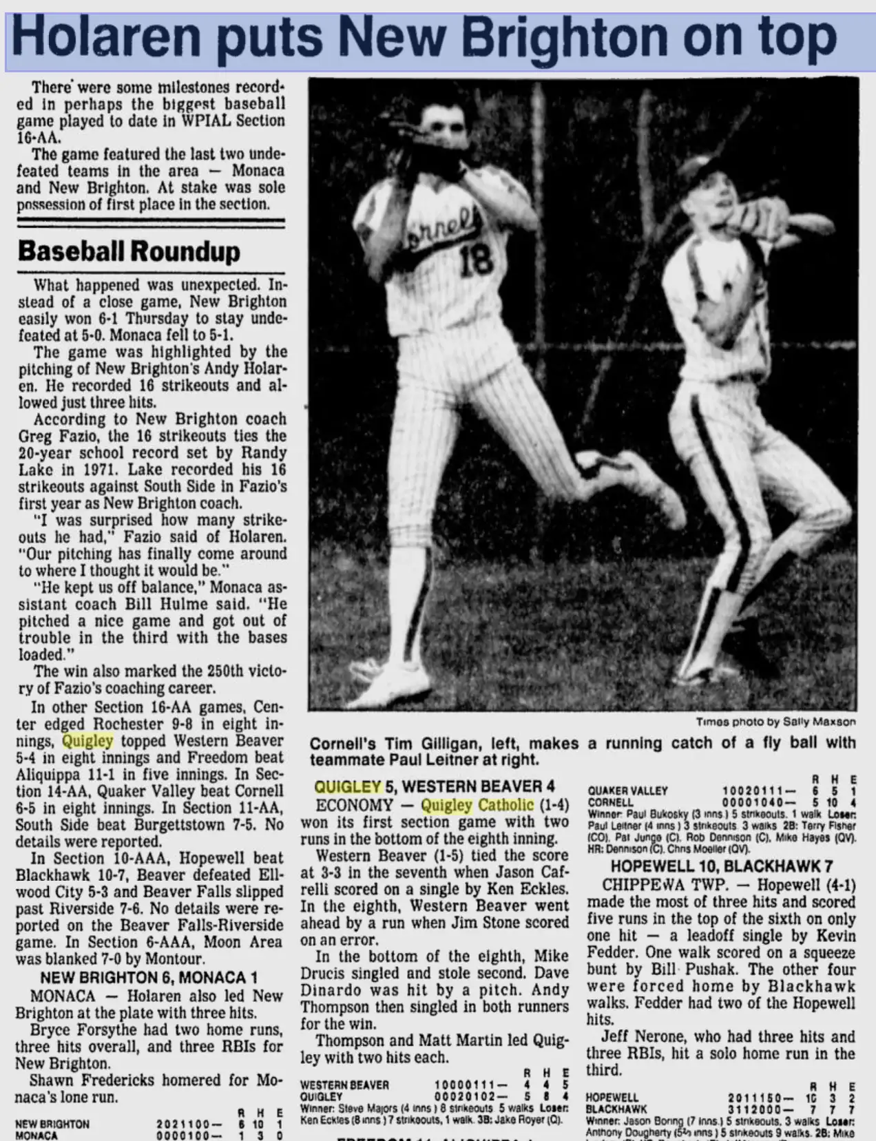 Two baseball players in action during a game, one pitching and the other batting.